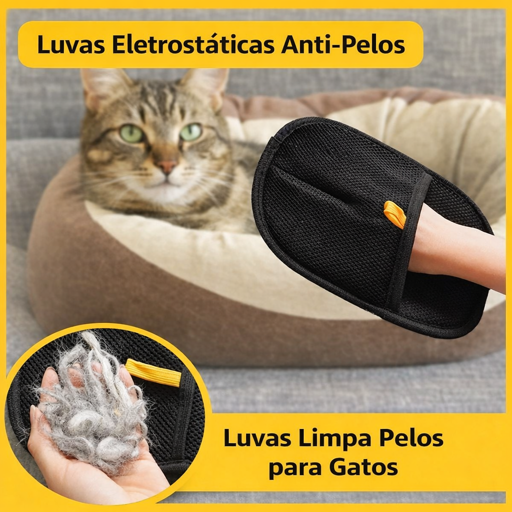 FurEase™ Luva Removedora de Pelos para Cães e Gatos