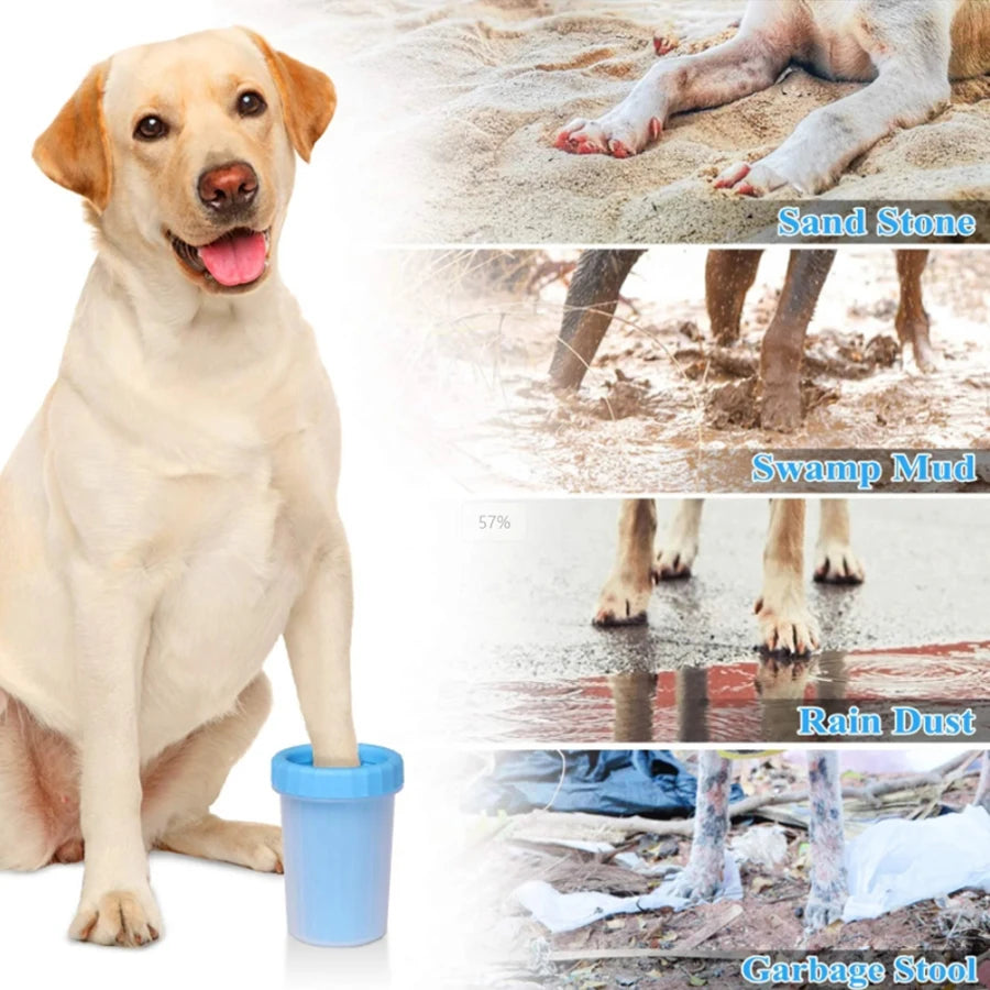 PawClean Pro™ Limpador de Patas para Cães com Escova de Silicone
