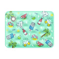 Tapete refrescante ChillPad verde, com padrão de verão (palmeiras, gelados e melancias)
